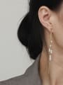 thumb Copper Imitation Pearl Tassel Ethnic Threader Trend Korean Fashion Earring 1