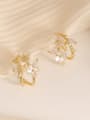 thumb Brass Shell Flower Minimalist Clip Earring 1