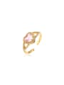 thumb Brass Cubic Zirconia Heart Dainty Band Ring 0