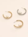 thumb Brass Cubic Zirconia Geometric Vintage Hoop Trend Korean Fashion Earring 0