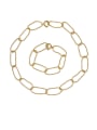 thumb Brass  Hollow Geometric Chain Minimalist Necklace 4
