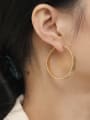 thumb Brass Smooth Round Vintage Hoop Earring 1