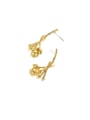 thumb Brass Rosary Hip Hop Stud Earring 2