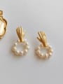 thumb Copper Imitation Pearl  Ethnic Palm Abstract   Stud Trend Korean Fashion Earring 1