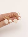 thumb Brass Imitation Pearl Bowknot Vintage Stud Trend Korean Fashion Earring 1