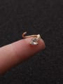 thumb Brass Cubic Zirconia Heart Cute Huggie Earring 2