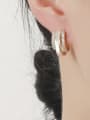 thumb Brass Enamel Geometric Minimalist Stud Earring 1