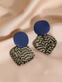 thumb Brass Cellulose Acetate Round Vintage Drop Earring 2
