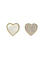 thumb Copper Cubic Zirconia Heart Dainty Stud Trend Korean Fashion Earring 0