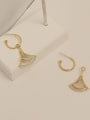 thumb Brass Shell Triangle Minimalist Hook Trend Korean Fashion Earring 3