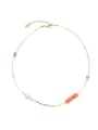 thumb Brass Glass beads Multi Color Geometric Trend Necklace 0