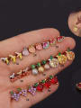 thumb Brass with Cubic Zirconia Multi Color Friut Dainty Stud Earring (Single) 0
