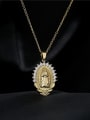 thumb Brass Cubic Zirconia Religious Vintage Regligious Necklace 4
