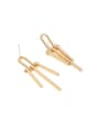 thumb Brass Line  Tassel Minimalist Drop Earring 0