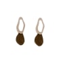 thumb Copper Hollow Geometric Minimalist Drop Trend Korean Fashion Earring 0