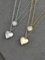 thumb Brass Cubic Zirconia Heart Trend Multi Strand Necklace 1