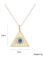 thumb Brass Rhinestone Enamel Evil Eye Vintage Geometric  Pendant Necklace 2
