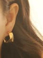 thumb Brass smooth Irregular Minimalist Stud Earring 1