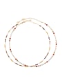 thumb Brass Natural Stone Geometric Vintage Beaded Necklace 0