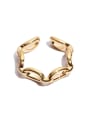 thumb Brass  Minimalist Geometric chain irregular hollow Midi Ring 4