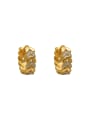 thumb Brass Cubic Zirconia Geometric Minimalist Huggie Earring 3