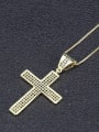 thumb Brass Cubic Zirconia Cross Dainty Regligious Necklace 3