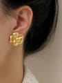 thumb Brass Flower Minimalist Clip Earring 1