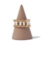 thumb Brass Imitation Pearl Geometric Hip Hop Stackable Ring 0