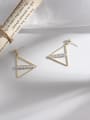 thumb Copper Cubic Zirconia Triangle Minimalist Stud Trend Korean Fashion Earring 2