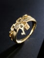 thumb Brass Cubic Zirconia Geometric Vintage Band Ring 2