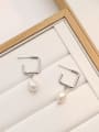 thumb Copper Freshwater Pearl Geometric Minimalist Drop Trend Korean Fashion Earring 4