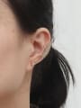 thumb Copper Cubic Zirconia Asymmetric leaves Star Cute Stud Trend Korean Fashion Earring 1