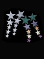 thumb Brass Cubic Zirconia Star Statement Cluster Earring 0