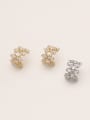 thumb Brass Cubic Zirconia Geometric Minimalist Stud Trend Korean Fashion Earring 1