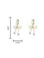 thumb Brass Artificial Pearl Bowknot Minimalist Huggie Earring 2