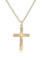 thumb Brass Cubic Zirconia Cross Trend Regligious Necklace 0