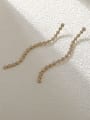 thumb Brass Cubic Zirconia Tassel Vintage Threader Earring 0