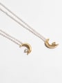 thumb Brass Freshwater Pearl Moon Artisan Pandant Necklace 2