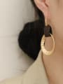 thumb Brass Hollow Geometric Vintage Hook Trend Korean Fashion Earring 1
