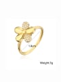 thumb Brass Cubic Zirconia Butterfly Trend Band Ring 2