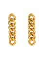 thumb Brass Hollow Geometric  Chain Minimalist Drop Trend Korean Fashion Earring 0