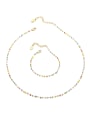 thumb Brass MGB beads Minimalist Irregular Multi Color Bracelet and Necklace Set 0