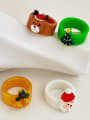 thumb Resin Geometric Cute Christmas stacking Band Ring/Multi-Color Optional 1