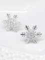 thumb Copper Cubic Zirconia  Cute snowflakeSt  Trend Korean Fashion Earring 2