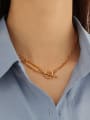 thumb Brass Hollow Geometric chain Vintage Necklace 1