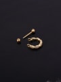 thumb Brass Cubic Zirconia White Stud Earring 2