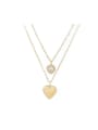 thumb Brass Cubic Zirconia Heart Trend Multi Strand Necklace 0