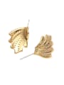 thumb Brass Cubic Zirconia Tree Vintage Stud Earring 4