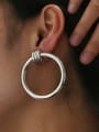 thumb Brass Hollow Geometric Minimalist Stud Earring(Single) 1