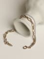 thumb Brass Geometric Vintage  Multilayer chain Strand Bracelet 3